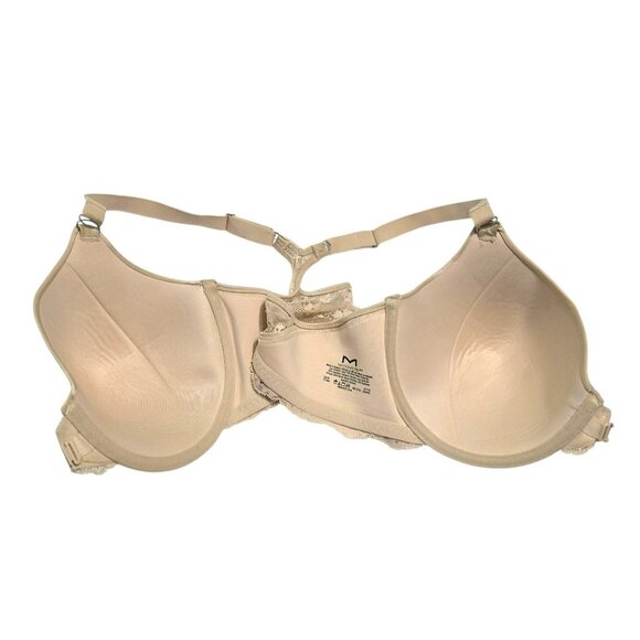 Maidenform Lace Bra One Fab Fit 36DD Lightly Lined Racerback Front Closure Beige - Picture 3 of 10